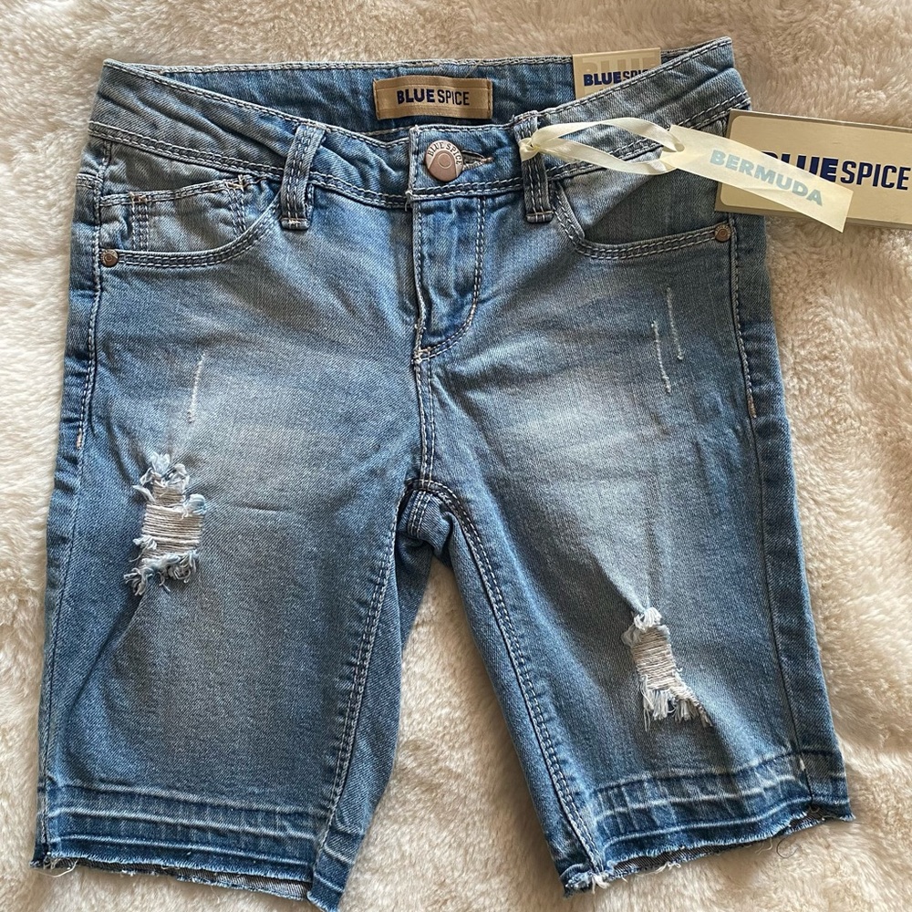 Blue Spice Bermuda Shorts, Girls size 7, new